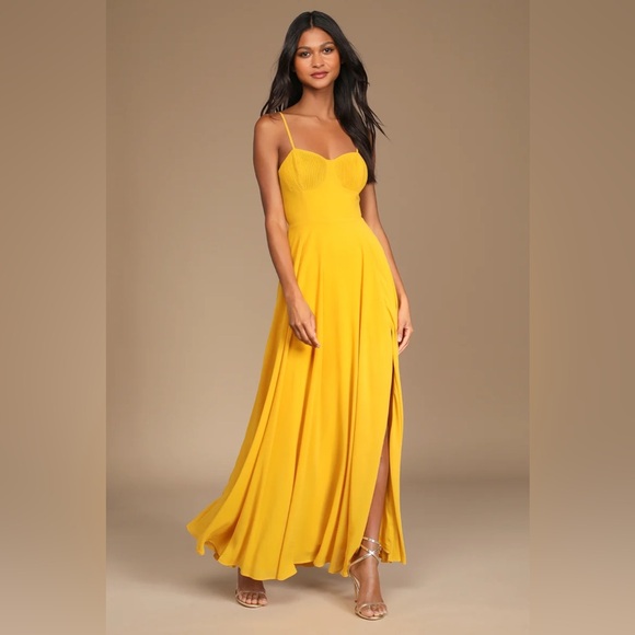 Lulus Cause for Commotion Pleated Bustier Maxi Dress - Picture 2 of 4